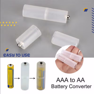 Adapter Case Baterai AAA to AA with Bottom Positive Electrod - JX00115 - Transparent