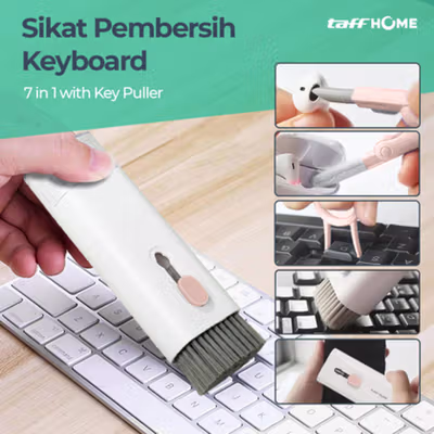 TaffHOME Sikat Pembersih Keyboard Folding 7in1 with Key Puller - Q6E - Pink