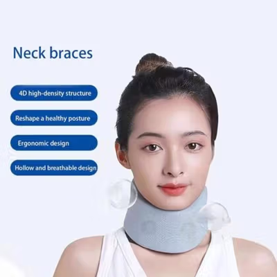DELMU Penyangga Leher Collar Neck Cervical Support Adjustable Size L - D-34 - Blue