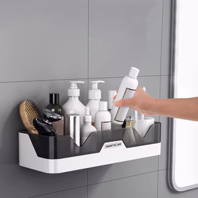 TaffHOME Rak Gantung Kamar Mandi Organizer Storage Rack - 1P - Black