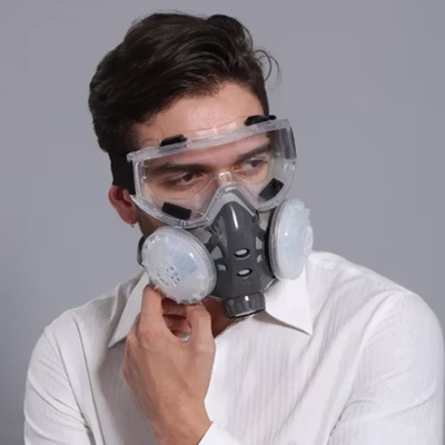 ASL Masker Gas Respirator Half Face with Safety Glasses - 308A - No Color