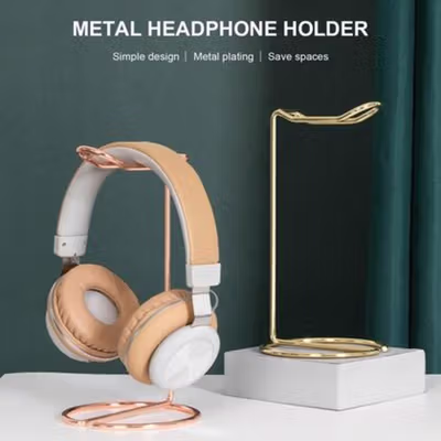 ARFUKA Gantungan Headphone Stand Headset Holder Minimalist Bracket - AF23 - Golden