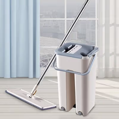 ISHOWTIENDA Alat Pel Lantai Microfiber Flat Flexible Head with Bucket - FMI60 - Gray