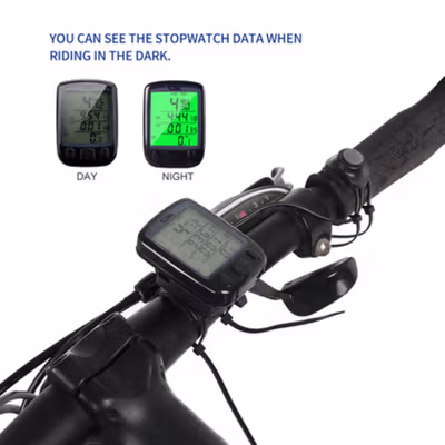 SunDING Speedometer Sepeda Digital Odometer Backlight LCD Waterproof - SD-563A - Black