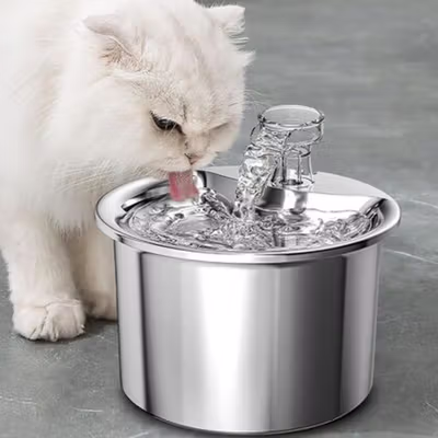 AONISE Water Dispenser Fountain Tempat Air Minum Kucing Anjing 2L - FT333 - Silver