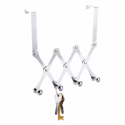 Viinice Gantungan Baju Belakang Pintu Retractable Hanger 4 Hook - RH66 - White