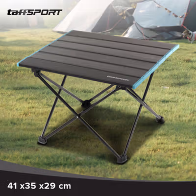 TaffSPORT Meja Lipat Outdoor Piknik Camping Portable Aluminium 41x35x29cm - 8825 - Black