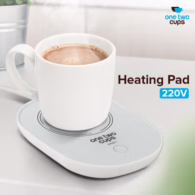 One Two Cups Tatakan Gelas Pemanas Coffee Cup Warmer Heating Pad 220V - NN201 - White