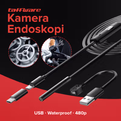 Taffware Kamera Endoskopi Endoscope USB OTG IP67 Borescope LED 480P - AN98B - Black