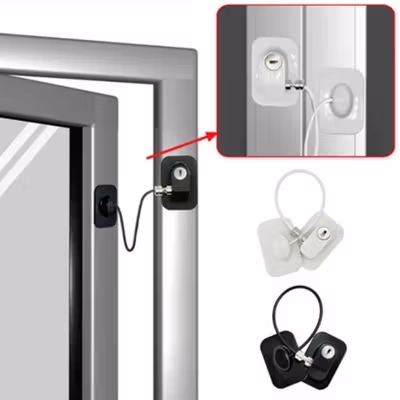 EUDEMON Kunci Pengaman Pintu Kulkas Multifungsi Adhesive Safety Lock - F3Q - Black