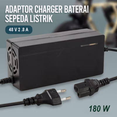 DIXSG Adaptor Charger Baterai Skuter Sepeda Listrik 48-59V 2.8A - 48V20AH - Black
