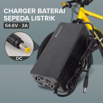 JNENCONN Adaptor Charger Baterai Skuter Sepeda Listrik DC 54.6V 3A - 48V3A - Black