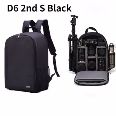 CADeN Tas Ransel Kamera DSLR Anti Air Shockproof Camera Backpack Small Size - D6 - Black