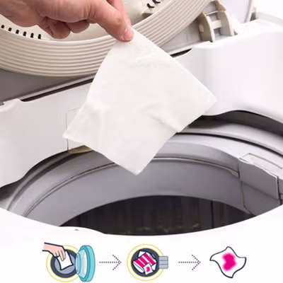 Hourong Kain Anti Luntur Mesin Cuci Laundry Color Absorption 24 PCS - B0811 - White