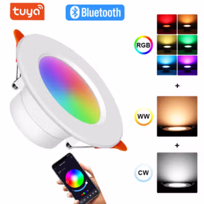 TaffLED Lampu Downlight LED Smart Bulb Bluetooth Tuya 10W RGBCW - A61 - White