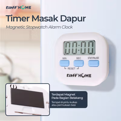 TaffHOME Timer Masak Dapur Digital Magnetic Alarm Kitchen Countdown - JS-113 - White