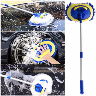 Byfa Tongkat Microfiber Alat Cuci Mobil Wool Microfiber Car Wash 102cm - BH-22 - Blue