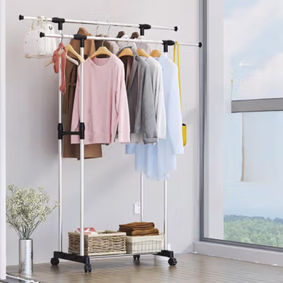ARICEHOU Rak Gantungan Baju Stainless Steel Telescopic Clothesrack - AR150 - Silver