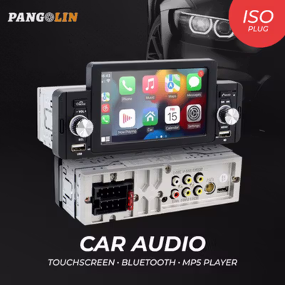 Pangolin Car Audio Touchscreen FM MP5 Player Bluetooth CarPlay 1 DIN - SWM-160C - Black