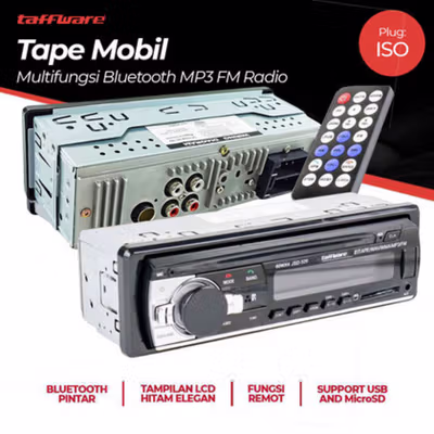 Taffware Tape Mobil Audio Multifungsi Bluetooth MP3 FM Radio ISO 1 DIN - JSD-520 - Black
