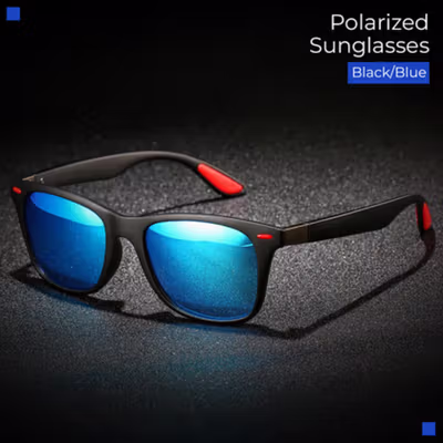 AOFLY Kacamata Pria Wayfarer Polarized UV Sunglasses - P21 - Black/Blue