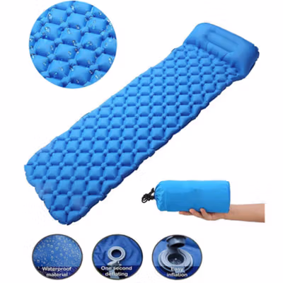 TaffSPORT Kasur Matras Angin Manual Sleeping Pad Waterproof Single - SB-10 - Blue