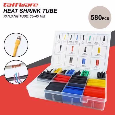 Taffware Selongsong Pelapis Kabel Insulasi Heat Shrink Tube 580 PCS - E001-M011 - Multi-Color