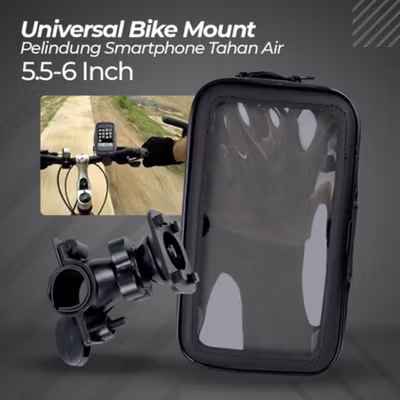 Holder Smartphone Sepeda Universal Bike Case Waterproof 5.5-6 Inch - ZXC6.3 - Black