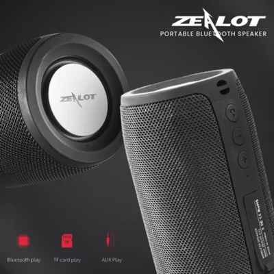 ZEALOT Speaker Portable Bluetooth 5.2 Wireless 3D Stereo Big Bass - S32 - Black