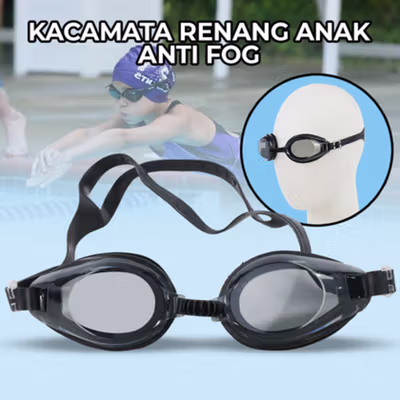 Kacamata Renang Anak Anti Fog Kids Swimming Goggles - EE243 - Black