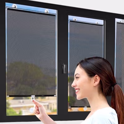 OTOHEROES Tirai Penahan Sinar Matahari Roller Blind Curtain 58x125cm - RY50 - Black