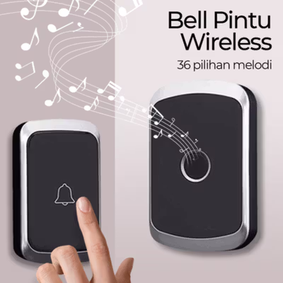 TaffHOME Bell Pintu Wireless Doorbell LED 36 Tunes 1 Receiver EU Plug - A20 - Black