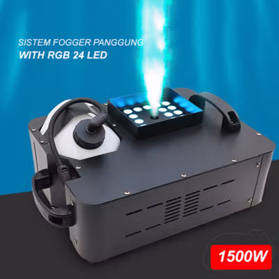 WIN BRIGHT Sistem Fogger Panggung Stage DMX512 1500W with RGB 24 LED - DF-FIY - Black