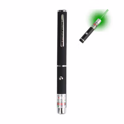 Taffware Laser Pointer Pen Presentasi High Power Baterai AAA 5mw Beam Hijau - ZY0001 - Black