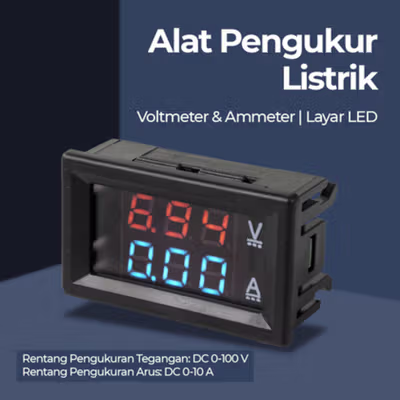 Alat Pengukur Listrik Voltmeter Ammeter Electric DIY LED Display - GN-0117 - Black