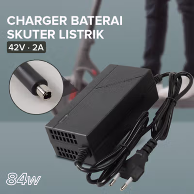 YYHQ Adaptor Charger Baterai Skuter Sepeda Listrik Plug DC 54.6V 2A - 48V2A - Black