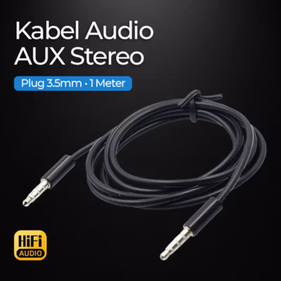 Overfly Kabel Audio AUX Stereo 3.5mm HiFi 1M - CX1 - Black