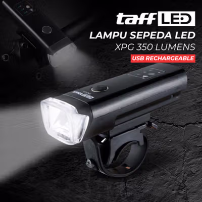 TaffLED Lampu Depan Sepeda LED XPG Recharge 2000mAh 350 Lumens - HJ-047 - Black