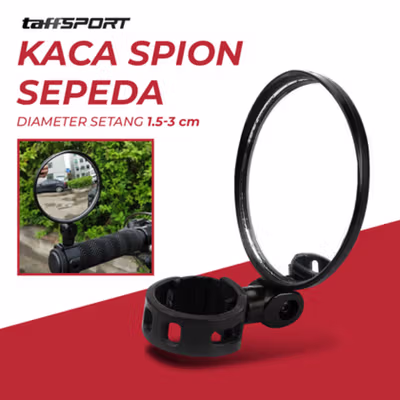 TaffSPORT Kaca Spion Sepeda Bike Blindspot Rearview 360 Derajat 1 PCS - HF00954 - Black