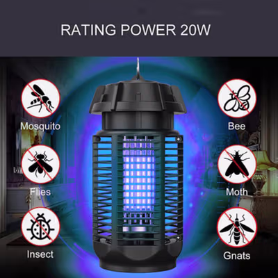 Auqatur Lampu LED UV Anti Nyamuk Mosquito Bug Killer 20W 220V - QH50C-20W - Black