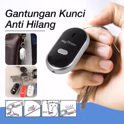 Gantungan Kunci Siul Anti Hilang Key Finder Voice Induction LED - YY-315 - Black