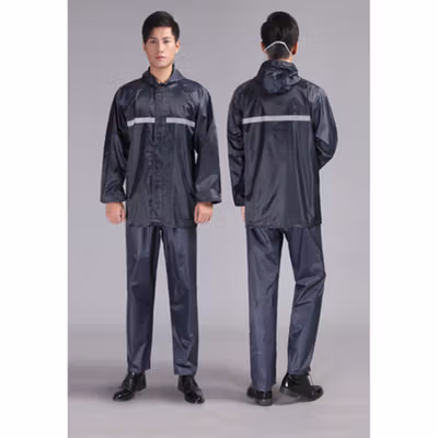 Rhodey Jas Hujan Setelan Motor Dewasa Visor PVC Waterproof Raincoat XXXXL - T1 - Black