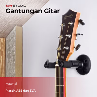 TaffSTUDIO Gantungan Dinding Gitar Back Holder Wall Mount - XG-10 - Black