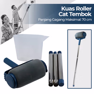 Alloet Kuas Roll Cat Tembok Paint Roller Brush 8.5cm - HD-TVYQS - Silver