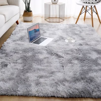 Dresshomee Karpet Bulu Fluffy Floor Carpet Rug 155x200cm - DE2001 - Gray