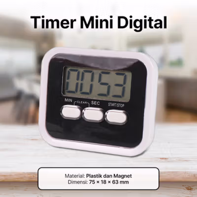 Aihogard Timer Mini Digital Dapur Kitchen Countdown Timer - II5 - Black