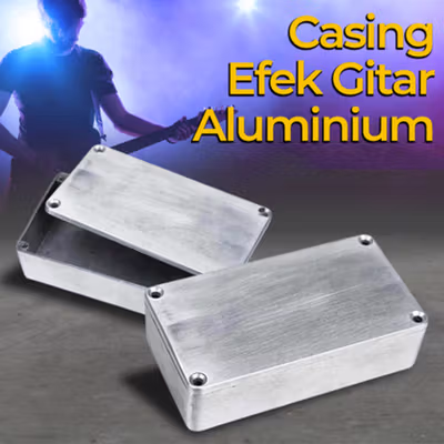 XFDZ Kotak Casing Pedal Efek Gitar Stomp Box Aluminium 112x60x30mm - 1590B - Silver
