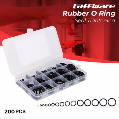 Taffware Karet Rubber O-Ring Seal Tightening Multifungsi 200 PCS - E436 - Black
