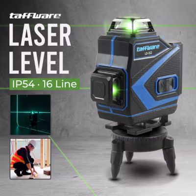Taffware Mesin Self Leveling Laser High Precision 4D 16 Line Remote - LD-312 - Blue