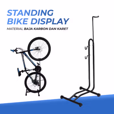 Brigt Standar Parkir Sepeda Universal Paddock L Standing Bike Display - L150 - Black
